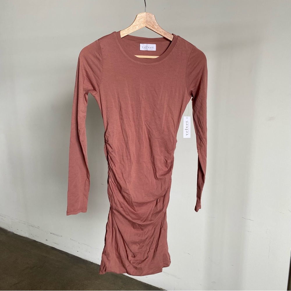 NWT Blush Velvet by Graham & Spencer “Chrishelle” Long Sleeve Dress Sz Small